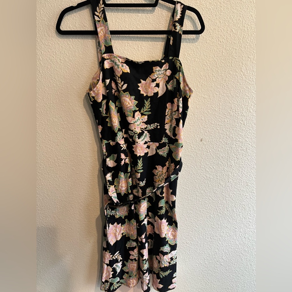 Who What Wear Linen Blend Floral Dress